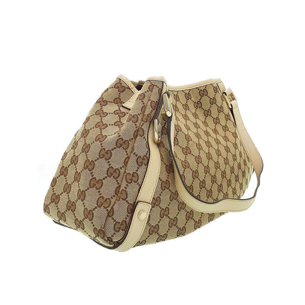 Gucci GG Shoulder Line Bag Canvas Tote Abbey